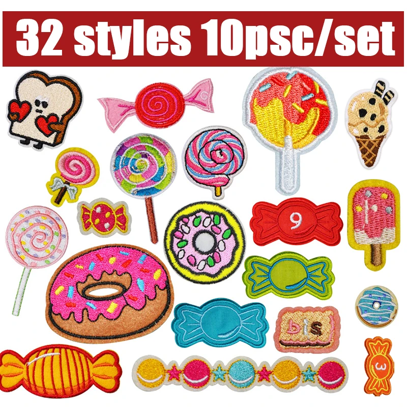 Furoshiki Wrap Cloth - 10pcs Candy Donut Ironing Patch IceCream