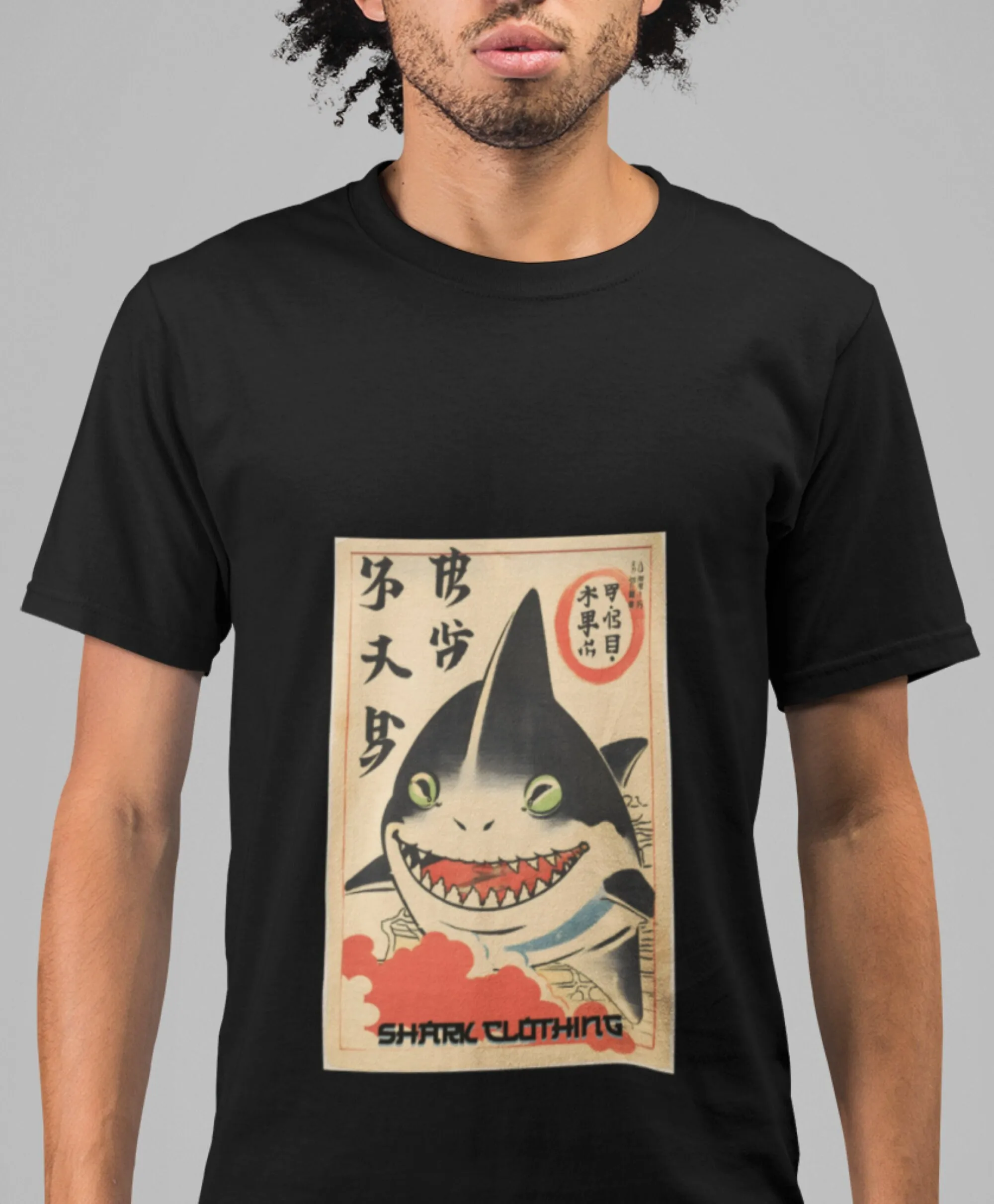 Japanese Man Lifestyle - Japanese shark T Shirt Heavy Cotton