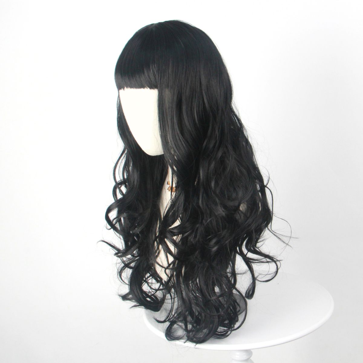 Black Long Curly Hair with Ban - مراجعة Japanese Daily Lifestyle وسعره