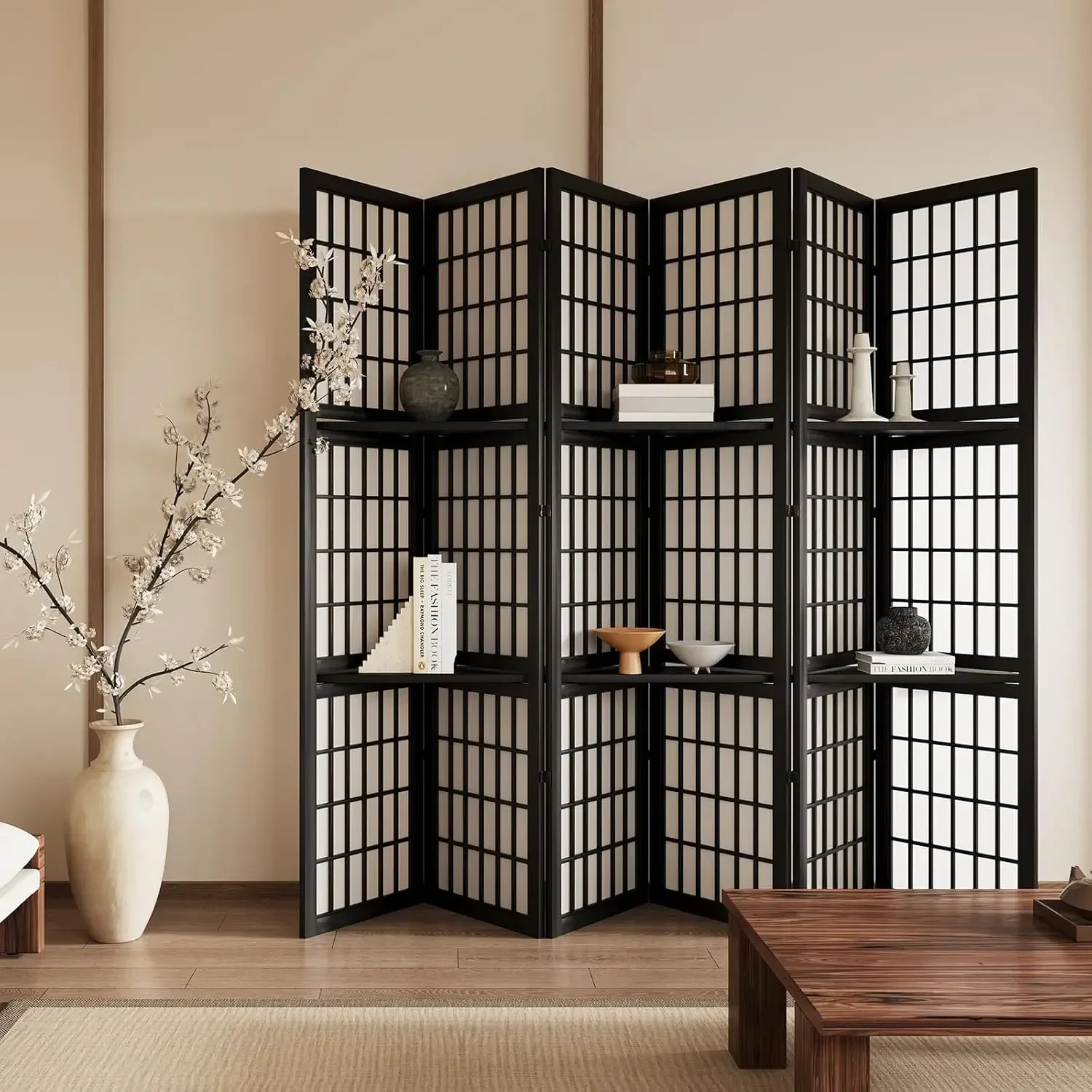 6 Panel 5.6ft Folding Portable - مراجعة Shoji Screen Divider وسعره