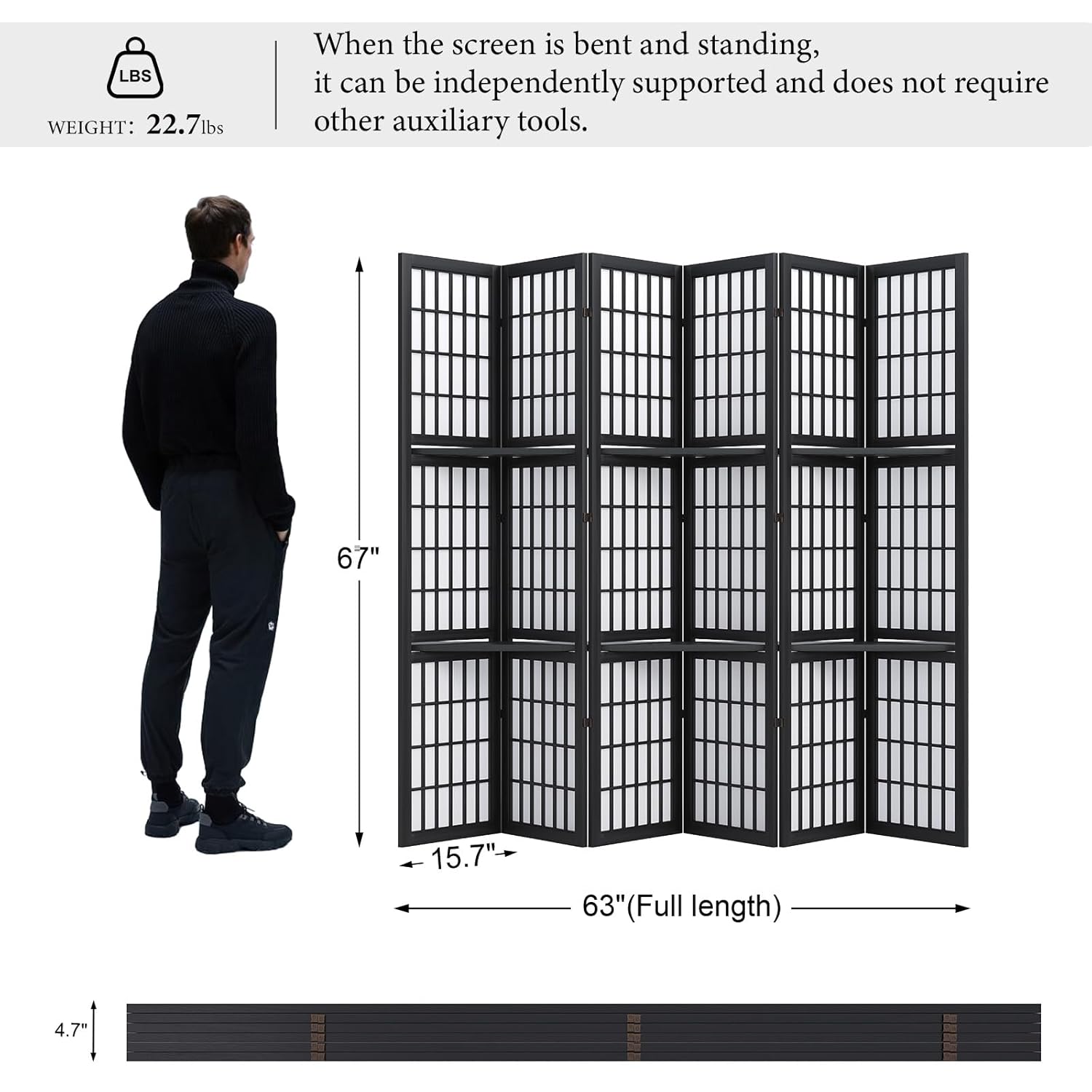 Room Divider with Shelves, 66. - مراجعة Shoji Screen Divider وسعره