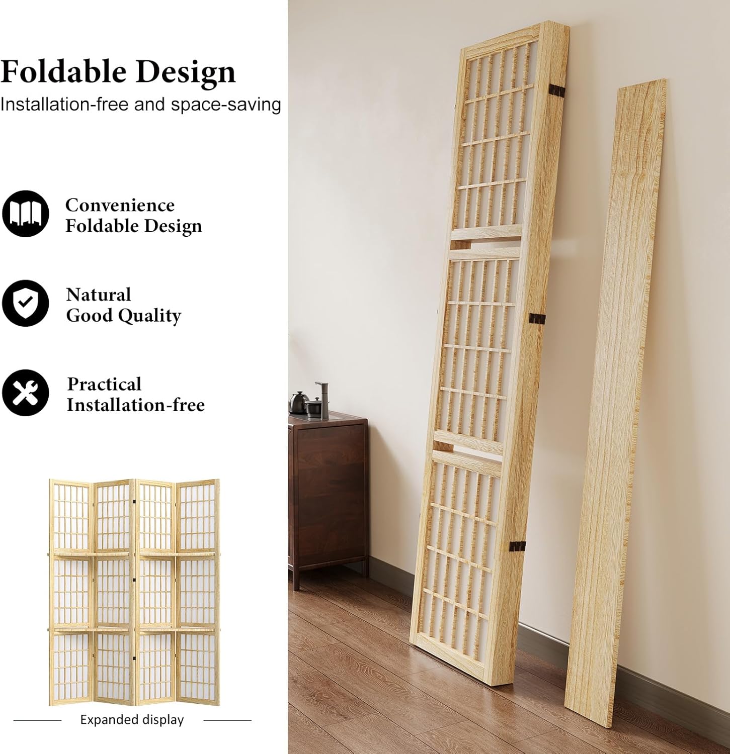 5.6FT Room Divider and Folding - مراجعة Shoji Screen Divider وسعره